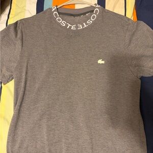 Lacoste Men's Heather Gray Short Sleeve Logo Tee